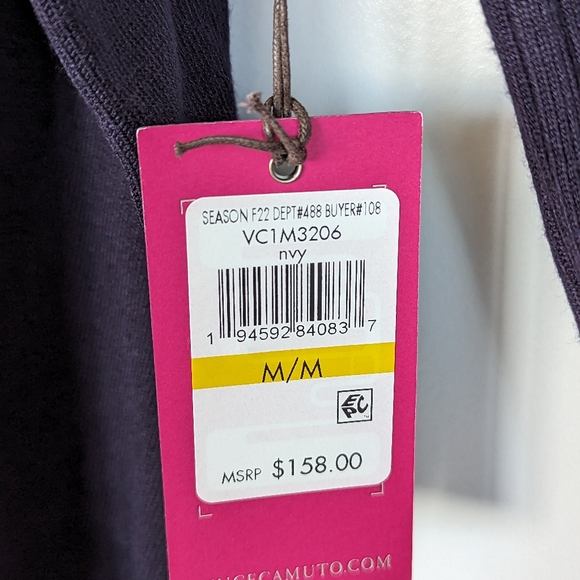 Vince Camuto NWT Navy Blue Lightweight Belted Sweater Dress Size M - Picture 3 of 5